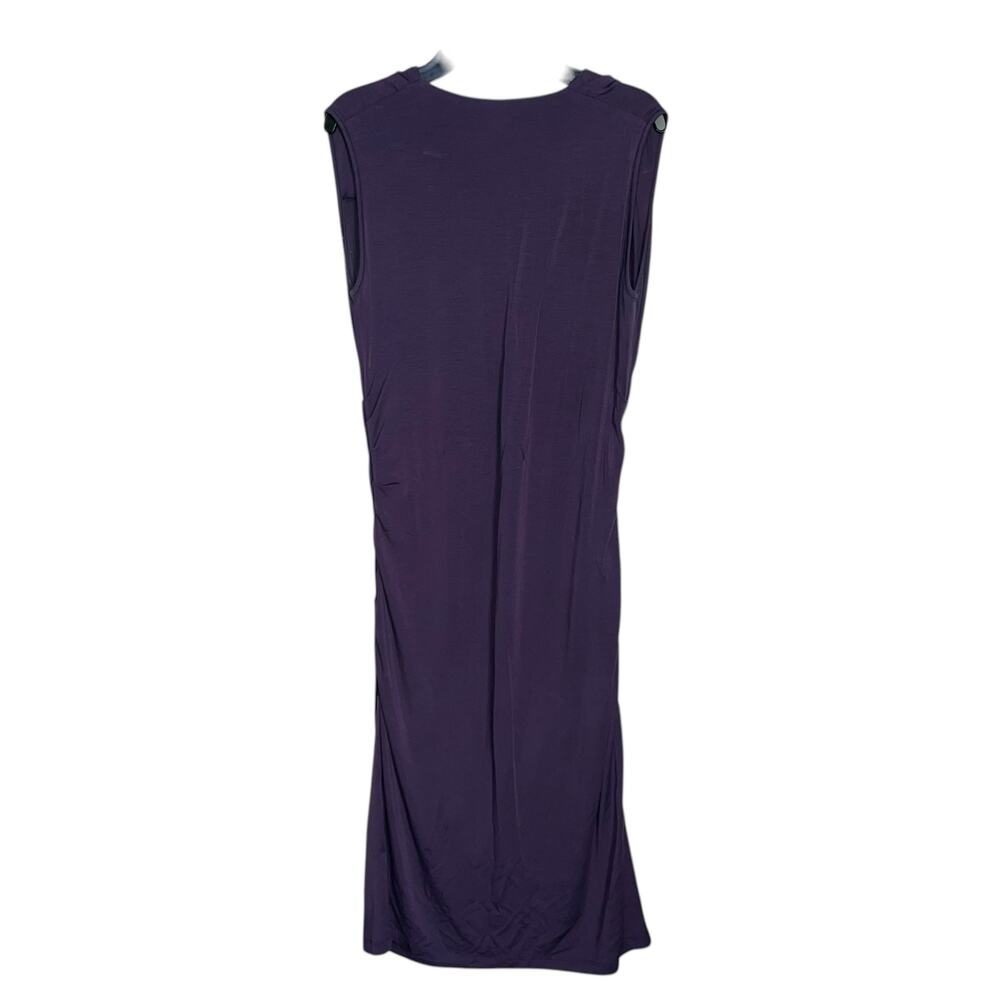 Ruched Purple Dress Cowl Draped - Picture 4 of 5